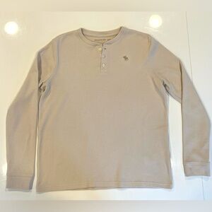Abercrombie & Fitch Beige Long Sleeve Henley size 17/18